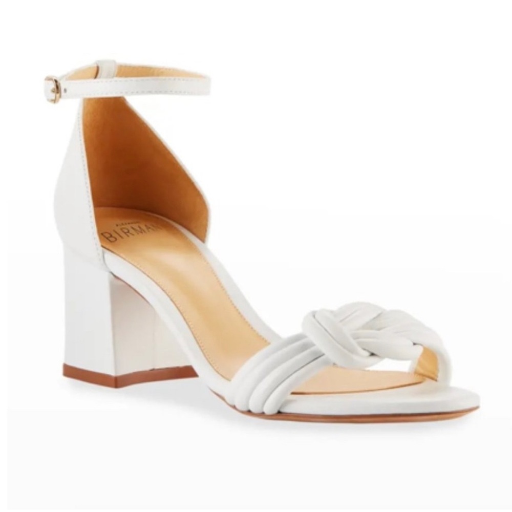 Alexandre Birman Vicky Knot Leather Sandals in White